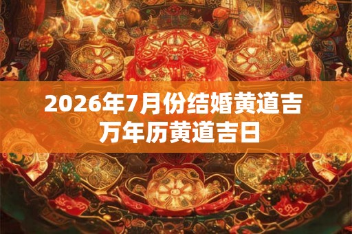 2026年7月份结婚黄道吉  万年历黄道吉日
