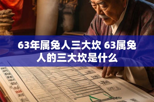 63年属兔人三大坎 63属兔人的三大坎是什么