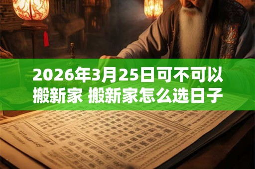 2026年3月25日可不可以搬新家 搬新家怎么选日子