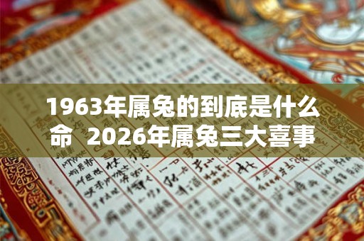 1963年属兔的到底是什么命  2026年属兔三大喜事