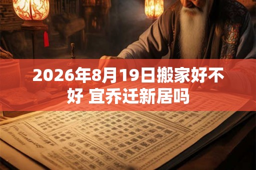 2026年8月19日搬家好不好 宜乔迁新居吗