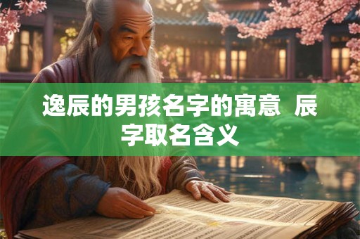 逸辰的男孩名字的寓意  辰字取名含义