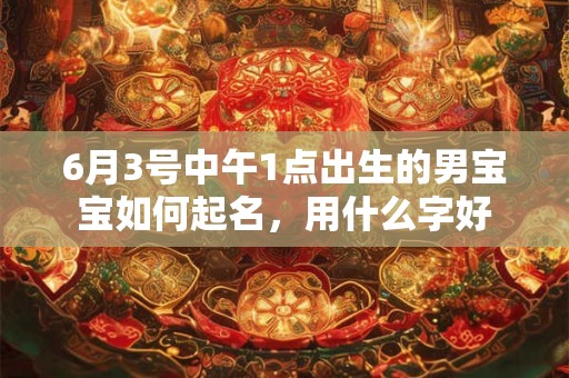 6月3号中午1点出生的男宝宝如何起名，用什么字好