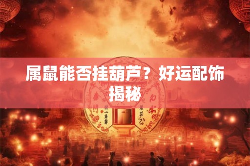 属鼠能否挂葫芦？好运配饰揭秘