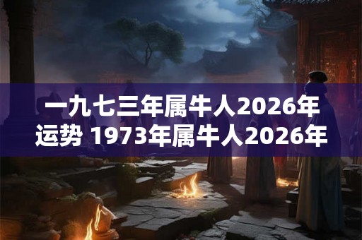 一九七三年属牛人2026年运势 1973年属牛人2026年运势如何 一九七三年属牛人2026年运势 1973年属牛人2026年运势如何