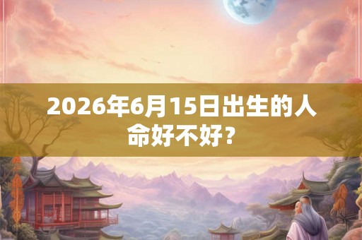 2026年6月15日出生的人命好不好? 2026年6月15日出生的人命好不好?
