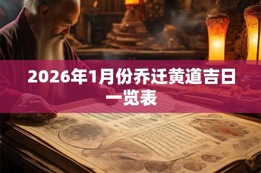 2026年1月份乔迁黄道吉日一览表 2026年1月份乔迁黄道吉日一览表