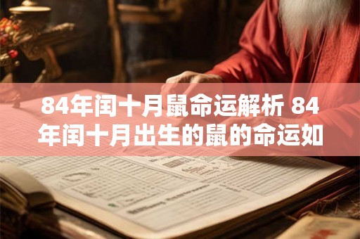 84年闰十月鼠命运解析 84年闰十月出生的鼠的命运如何