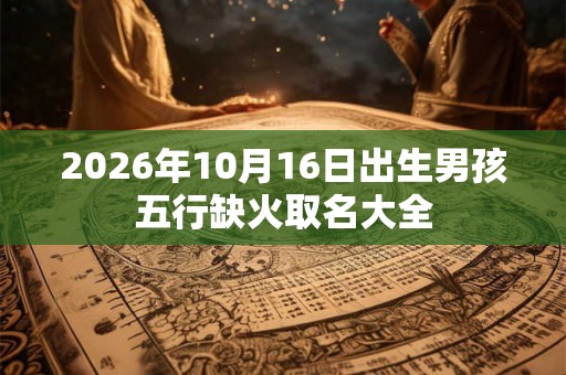 2026年10月16日出生男孩五行缺火取名大全