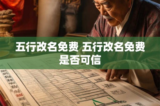 五行改名免费 五行改名免费是否可信