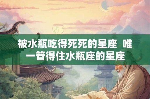 被水瓶吃得死死的星座  唯一管得住水瓶座的星座