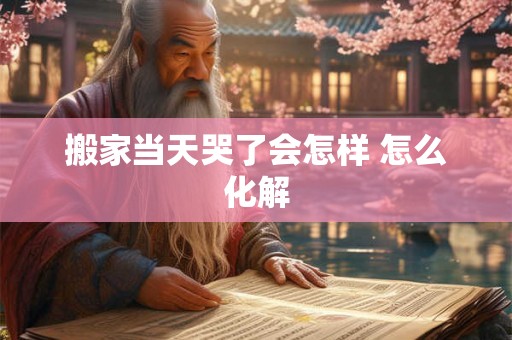 搬家当天哭了会怎样 怎么化解