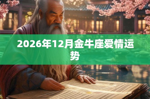 2026年12月金牛座爱情运势