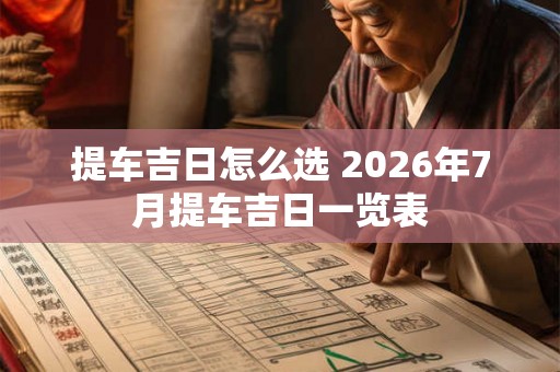 提车吉日怎么选 2026年7月提车吉日一览表 提车吉日怎么选 2026年7月提车吉日一览表