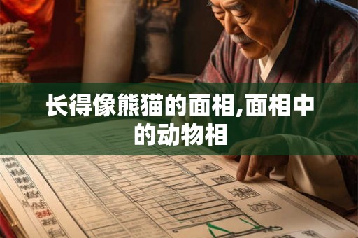 长得像熊猫的面相,面相中的动物相 长得像熊猫的面相,面相中的动物相
