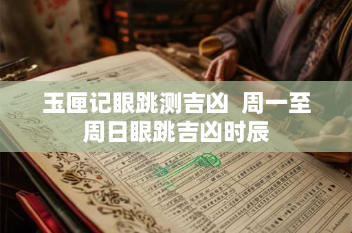 玉匣记眼跳测吉凶 周一至周日眼跳吉凶时辰 玉匣记眼跳测吉凶 周一至周日眼跳吉凶时辰