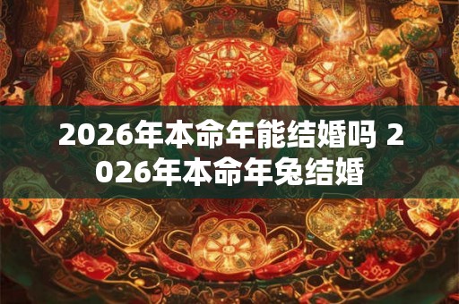 2026年本命年能结婚吗 2026年本命年兔结婚