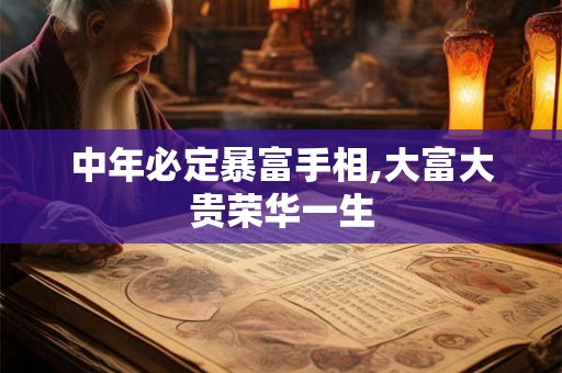 中年必定暴富手相,大富大贵荣华一生 中年必定暴富手相,大富大贵荣华一生