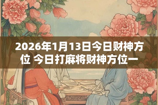 2026年1月13日今日财神方位 今日打麻将财神方位一览表 2026年1月13日今日财神方位 今日打麻将财神方位一览表