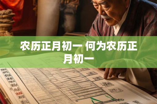 农历正月初一 何为农历正月初一