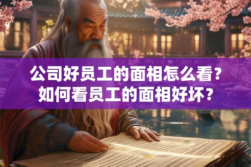 公司好员工的面相怎么看？如何看员工的面相好坏？