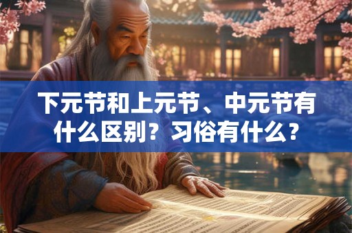 下元节和上元节、中元节有什么区别？习俗有什么？