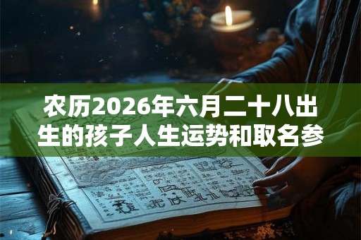 农历2026年六月二十八出生的孩子人生运势和取名参考