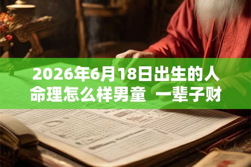 2026年6月18日出生的人命理怎么样男童  一辈子财运好不好