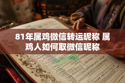 81年属鸡微信转运昵称 属鸡人如何取微信昵称