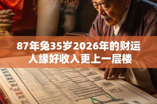 87年兔35岁2026年的财运 人缘好收入更上一层楼