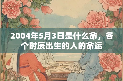 2004年5月3日是什么命，各个时辰出生的人的命运