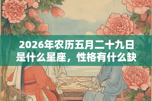 2026年农历五月二十九日是什么星座，性格有什么缺点？