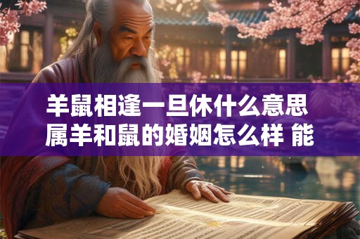 羊鼠相逢一旦休什么意思 属羊和鼠的婚姻怎么样 能配夫妻吗