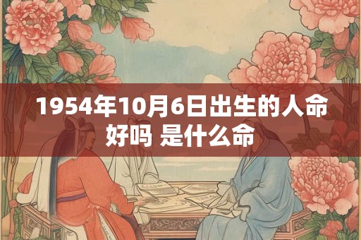 1954年10月6日出生的人命好吗 是什么命