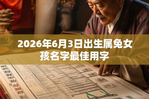 2026年6月3日出生属兔女孩名字最佳用字
