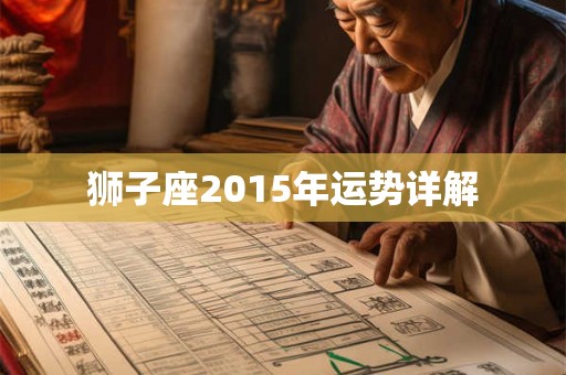 狮子座2015年运势详解