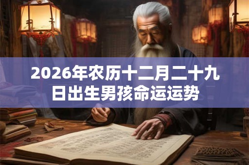 2026年农历十二月二十九日出生男孩命运运势