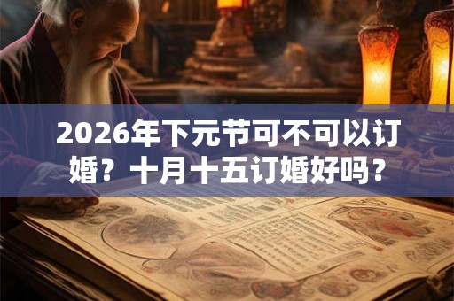 2026年下元节可不可以订婚？十月十五订婚好吗？