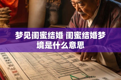 梦见闺蜜结婚 闺蜜结婚梦境是什么意思