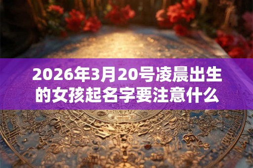 2026年3月20号凌晨出生的女孩起名字要注意什么