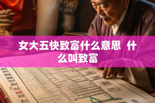 女大五快致富什么意思  什么叫致富
