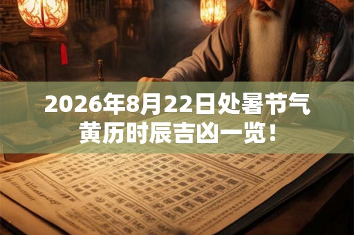 2026年8月22日处暑节气黄历时辰吉凶一览! 2026年8月22日处暑节气黄历时辰吉凶一览!