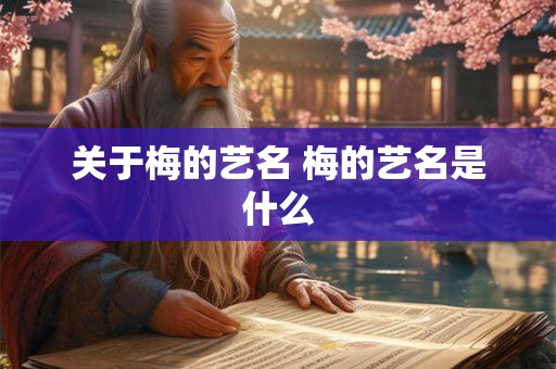 关于梅的艺名 梅的艺名是什么