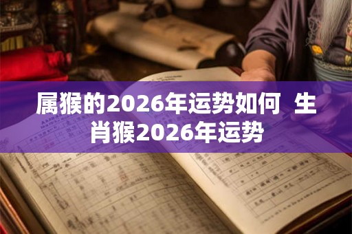 属猴的2026年运势如何  生肖猴2026年运势