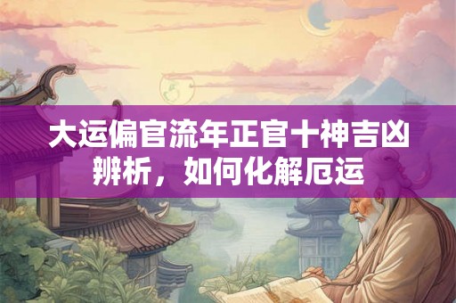 大运偏官流年正官十神吉凶辨析,如何化解厄运 大运偏官流年正官十神吉凶辨析,如何化解厄运