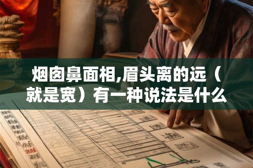 烟囱鼻面相,眉头离的远（就是宽）有一种说法是什么？