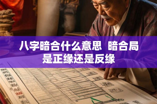 八字暗合什么意思  暗合局是正缘还是反缘
