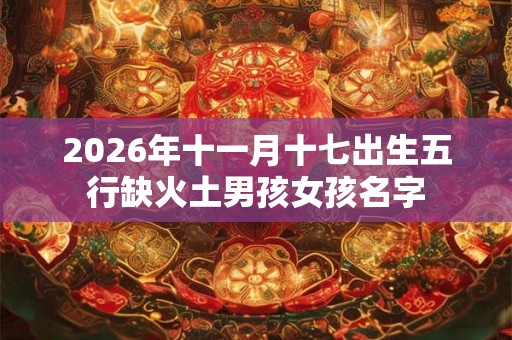 2026年十一月十七出生五行缺火土男孩女孩名字