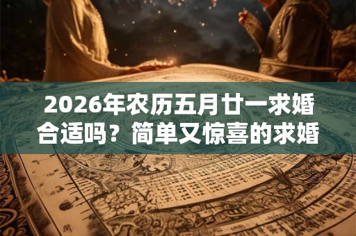 2026年农历五月廿一求婚合适吗？简单又惊喜的求婚套路