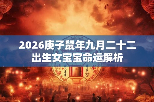 2026庚子鼠年九月二十二出生女宝宝命运解析